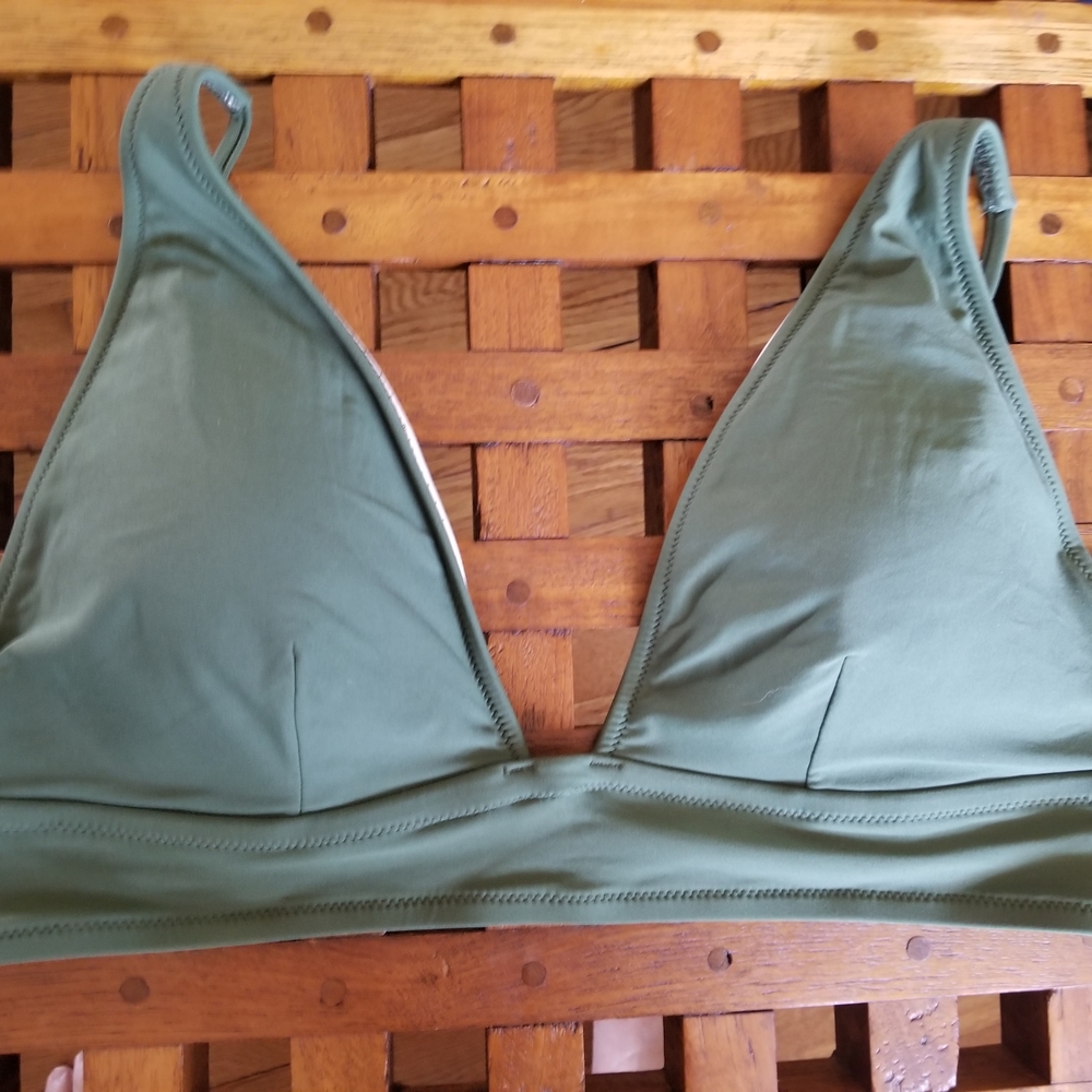 Olive Green Triangle Bralette